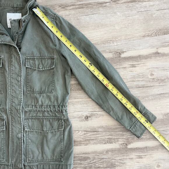 Madewell Women Utility Jacket Army Green Full Zip Adjustable Waist Size XXS - Picture 7 of 10